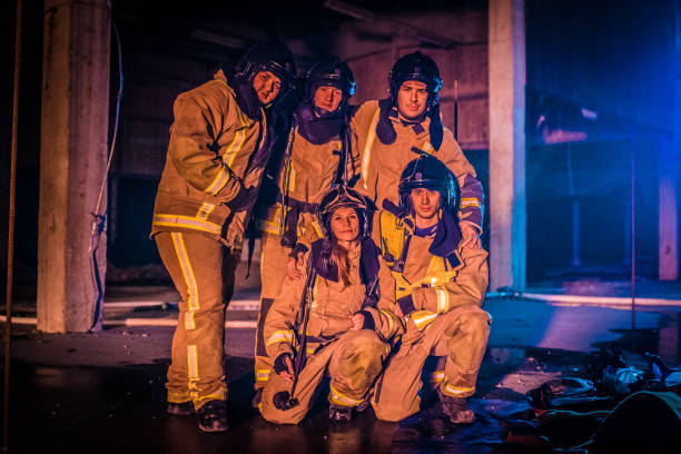 istock Portrait of Five firefighters 829742166