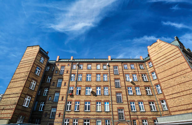 istock The facade of red brick building 829742830