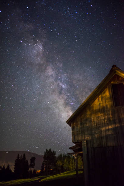 istock Milky Way behind old shed 829758340