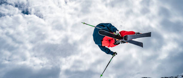 istock Male skier jumping in mid air 829762392