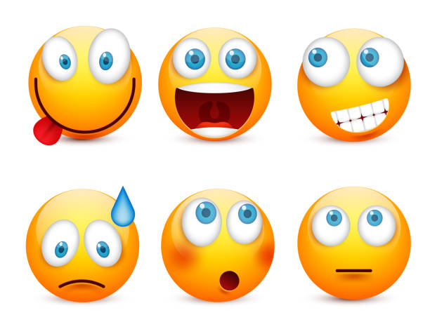 istock Smiley with blue eyes,emoticon set. Yellow face with emotions. Facial expression. 3d realistic emoji. Sad,happy,angry faces.Funny cartoon character.Mood.Vector illustration 829768952