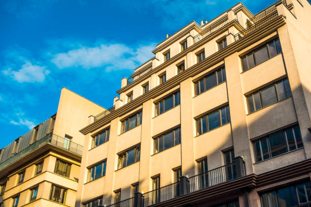 istock yellow colored building in the afternoon sun 829769024