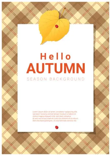 Vector illustration of Blank poster on autumn theme background , vector , illustration