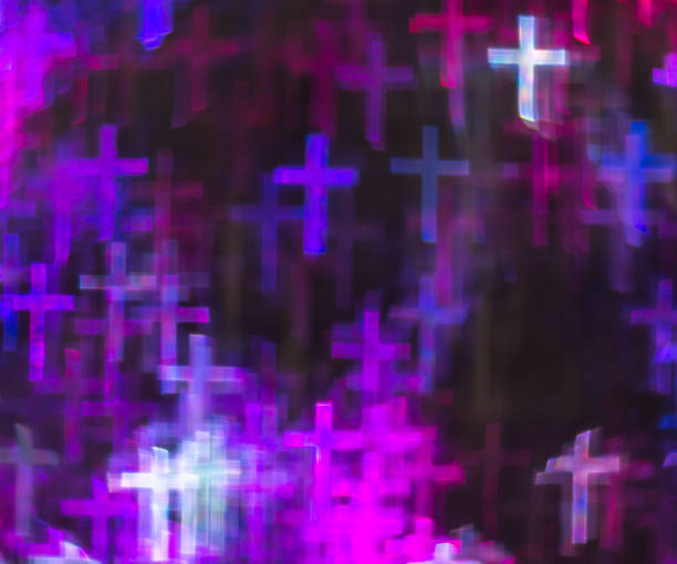 istock Beautiful background with different colored cross, abstract background, crucifix shapes on black background, 829775172