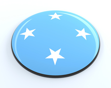 3D badge of Micronesia.