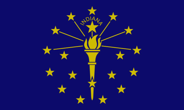 flat indiana state flag - usa