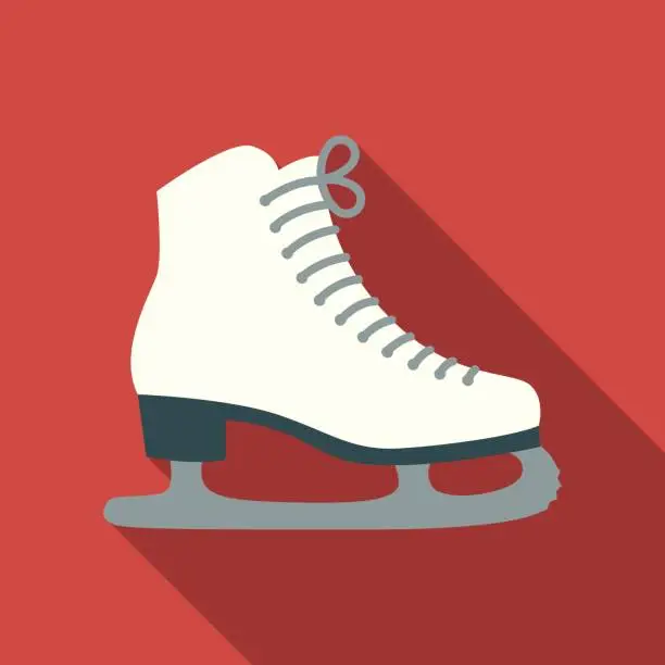 Vector illustration of Christmas Flat Design Icon: Ice Skates