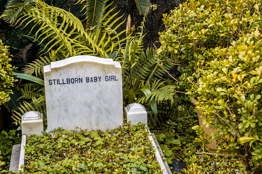 Still born baby headstone in cemetery