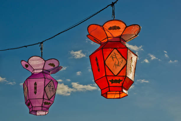 istock 2 colorful Chinese Paper Lanterns 829914330