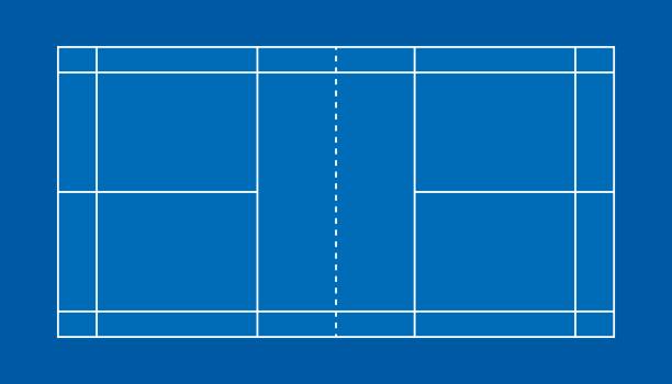 badminton Vector of badminton court. badminton stock illustrations