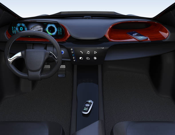 istock Smart car key on electric car's center console 829937682