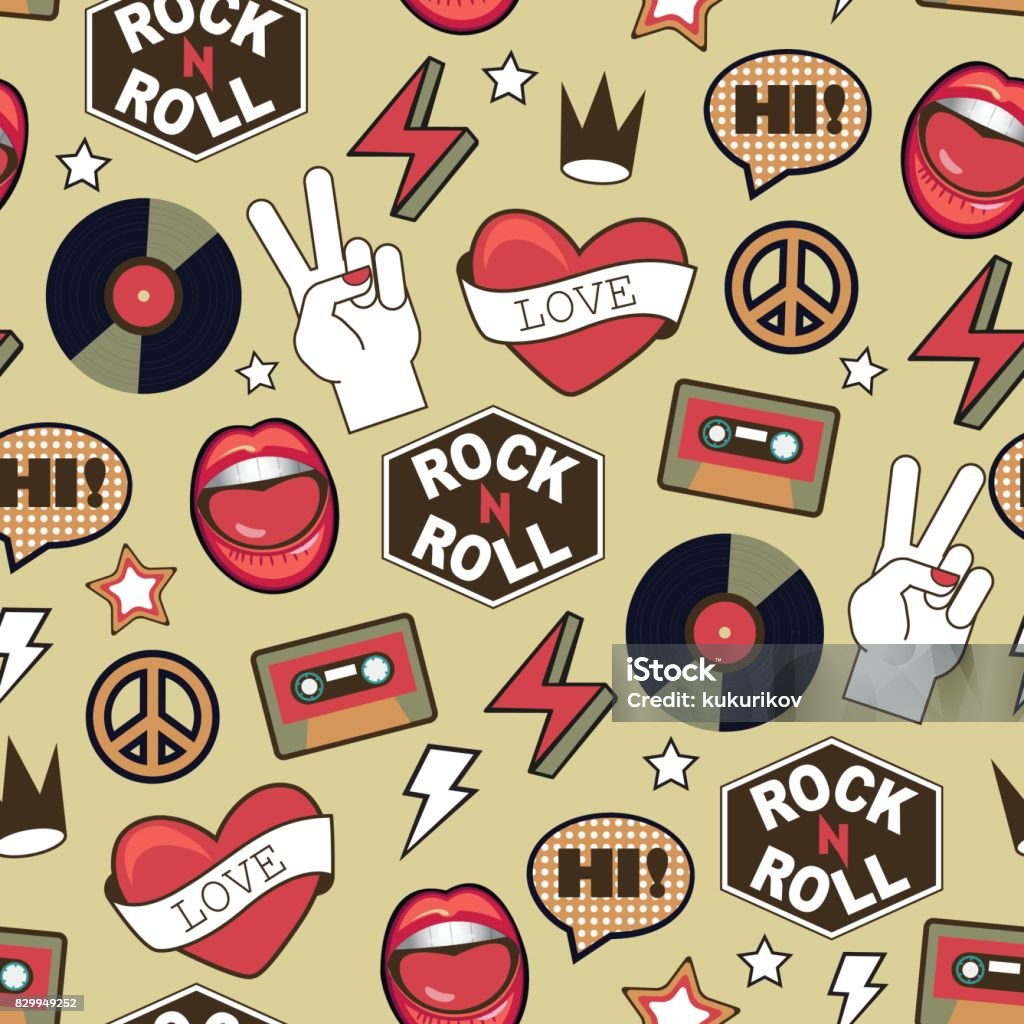 Alt Rock Patterns Vector Seamless Rock Pattern Stock Illustration - Download Image Now ...