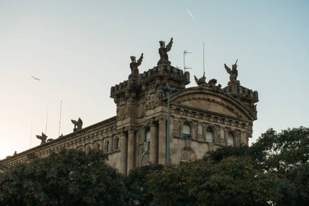 Barcelona, Catalonia, SPain, June 10th, 2012: façade of the historical building of the University of Barcelona - Plaça de la Universitat - photo by M.Torres