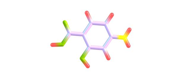 istock 4-Aminosalicylic acid molecular structure isolated on white 830033726