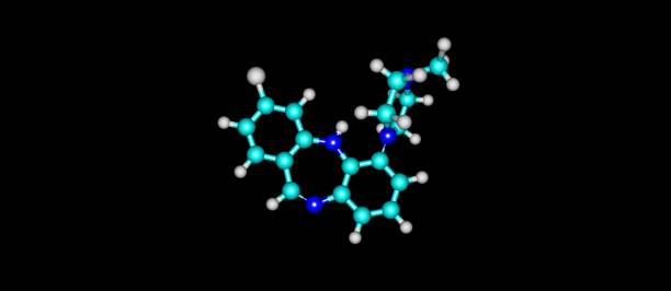 Clozapine molecular structure isolated on black stock photo