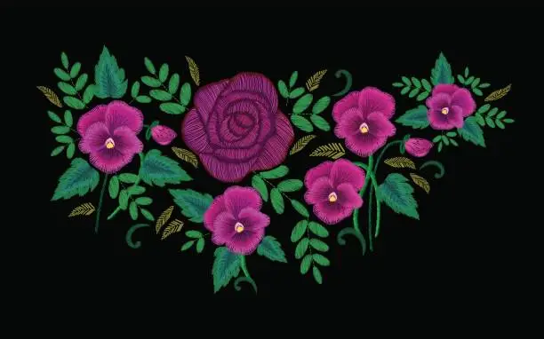 Vector illustration of pansy rose