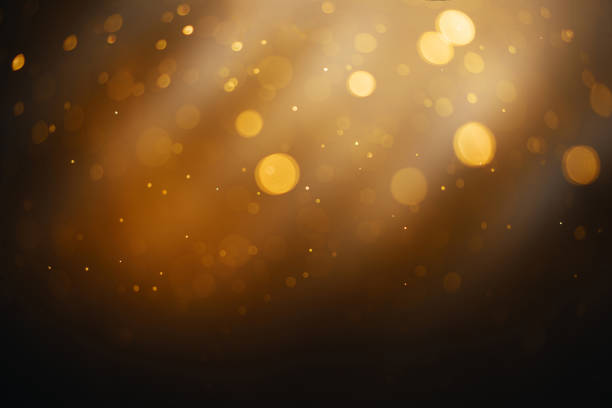 istock Bokeh circle abstract gold, black and white effect with flow and glitter star snow celebration for christmas night party light pattern background texture wallpaper. 830071588