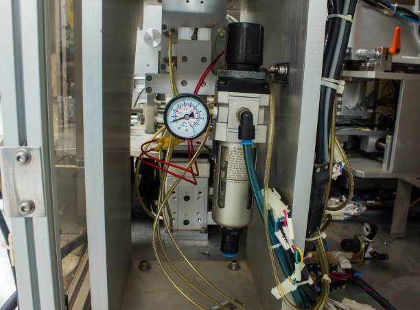 istock Pressure gauge in factory 830132804