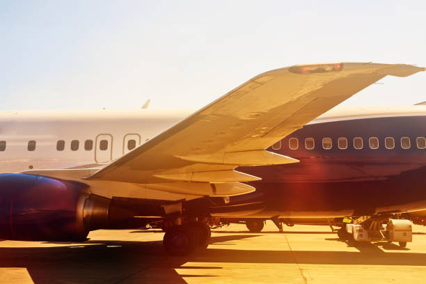 istock airplane in the airport 830164036