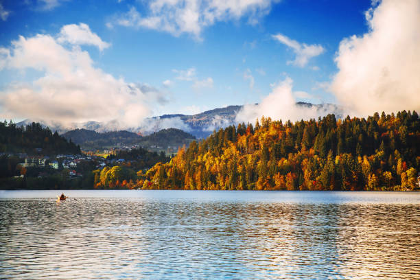istock Lake autumn scenery in October. 830225478