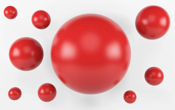 Red shpere pearl background. 3d render stock photo