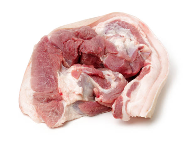 istock Raw pork meat isolated on white background 830239880