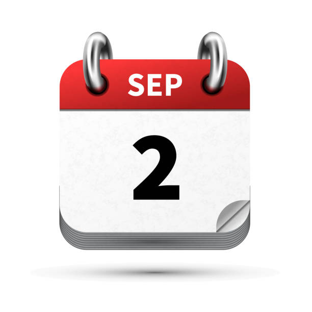 istock Bright realistic icon of calendar with 2 september date isolated on white 830244738