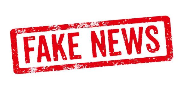 Red Stamp on a white background - Fake news