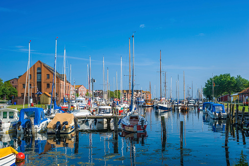 Harbor in Orth of the Fehmarn island at the Baltic Sea