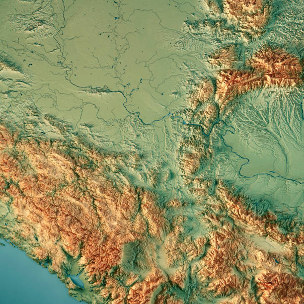 istock Serbia Country 3D Render Topographic Map 830291892