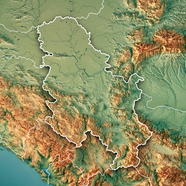 istock Serbia Country 3D Render Topographic Map Border 830296892