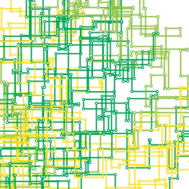 Vector illustration of Spring Vector Rectangular Circuit Line Pattern