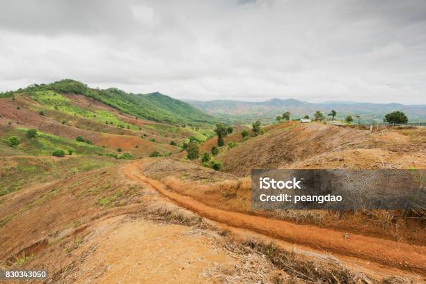 Mountain And Bare Land Landscape Plantation Stock Photo - Download Image Now - Dirt, Eroded, Agricultural Field
