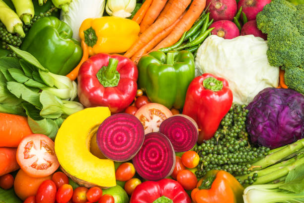 istock Different fresh fruits and vegetables for eating healthy 830353308
