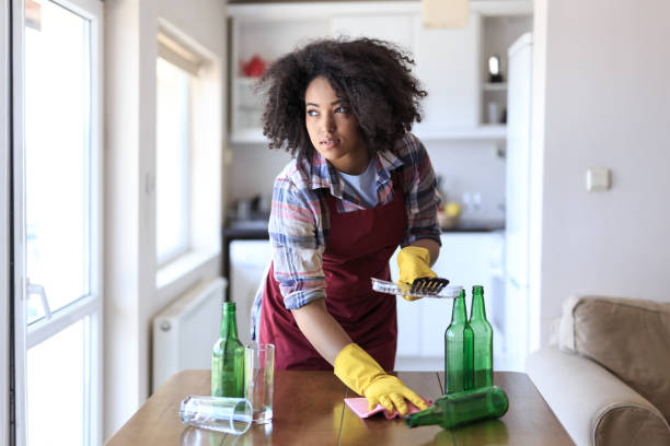 istock Young Woman Cleaning Kitchen 830359308