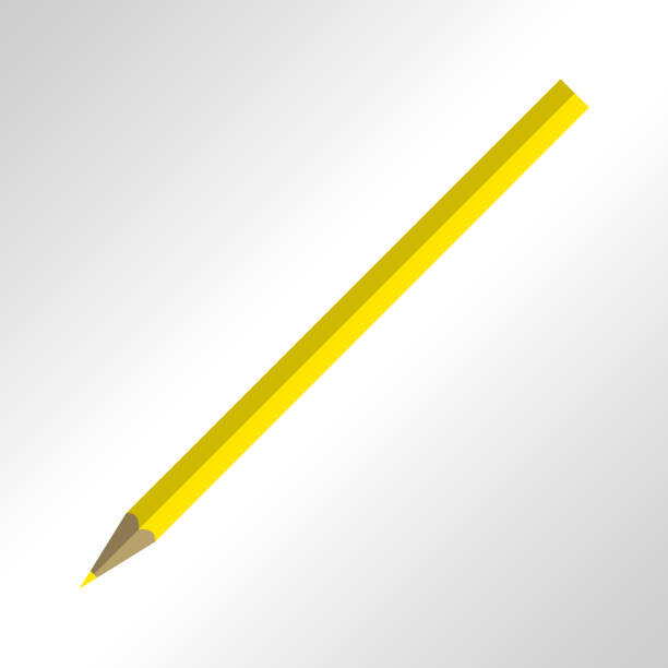 黄色学校鉛筆分離の図 - paper writing instrument pencil writing点のイラスト素材／クリップアート素材／マンガ素材／アイコン素材