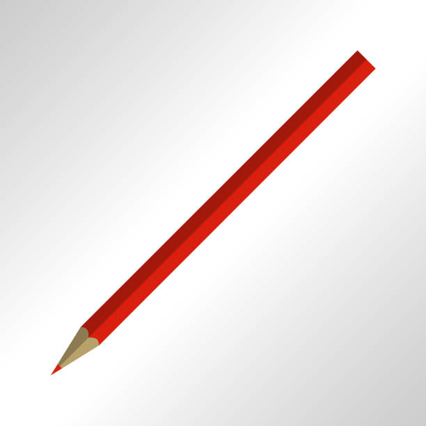 赤学校鉛筆分離の図 - paper writing instrument pencil writing点のイラスト素材／クリップアート素材／マンガ素材／アイコン素材
