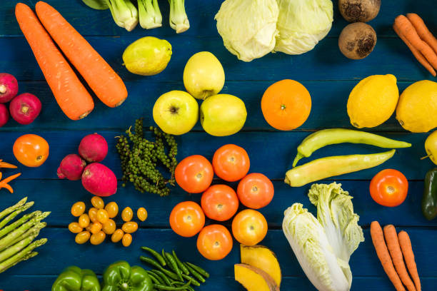 istock Different fruits and vegetables for eating healthy 830385106