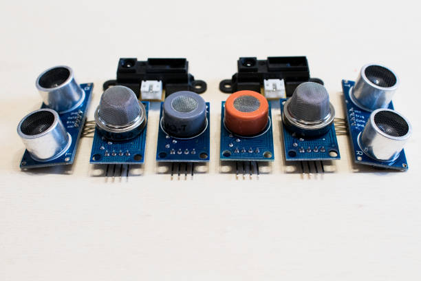 Set of sensor for gas and position measuring. IOT prototypes stock photo