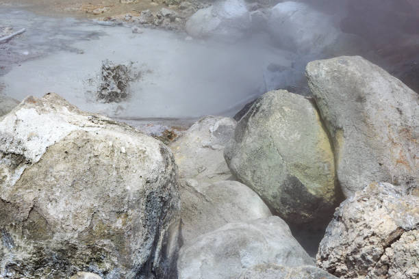 istock Steam and hot spring in Unzen mountain in Japan 830406422