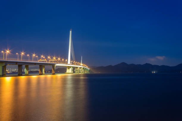 istock Night view of Shenzhen Bay Bridge 830413730
