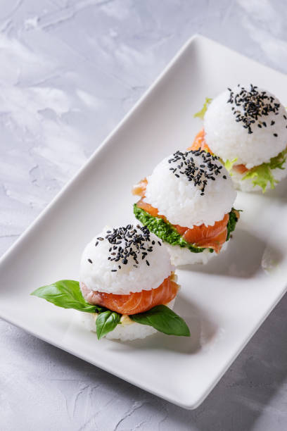 istock Rice sushi burgers 830429784