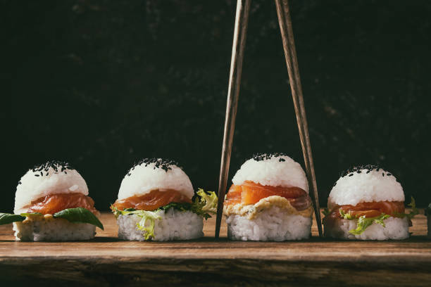 istock Rice sushi burgers 830429920