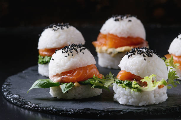 istock Rice sushi burgers 830429968