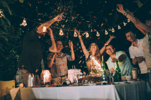 istock Friends enjoying the backyard birthday party 830451740