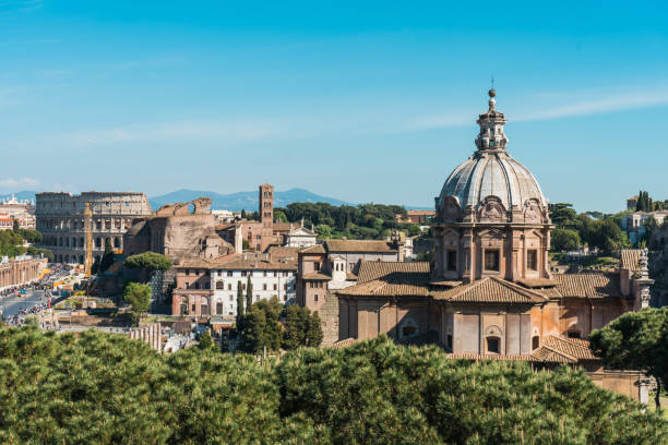 istock View of Trajan's column and forum in Rome 830475122
