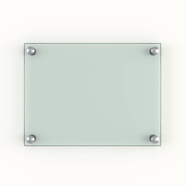 istock Green protection glass plate with metal rivets 830501918
