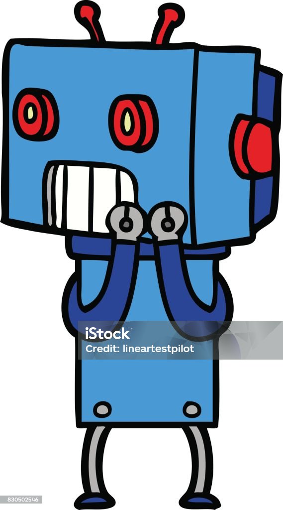 Cartoonroboter Stock Vektor Art und mehr Bilder von Comic - Kunstwerk ...