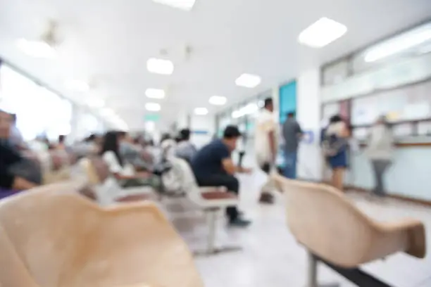 Photo of Blurred background of patient waiting for see doctor in the hospital.