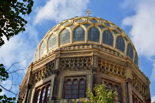 Photo of Golden roof of the New Synagogue in Berlin as a symbol of Judaism